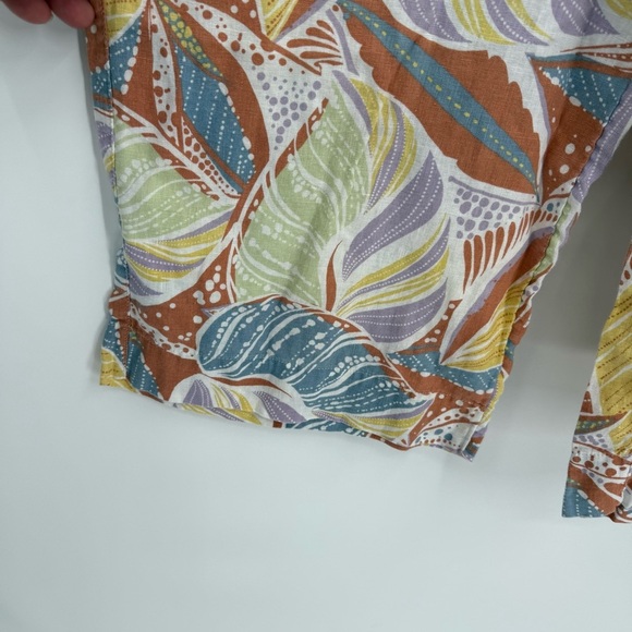 C & C California Pants Womens Size XL Floral Linen Wide Leg Pull On Casual Beach - Picture 6 of 11